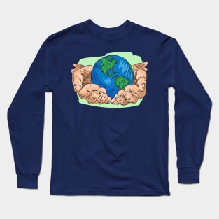 Mother Earth Day Illustration Long Sleeve T-Shirt